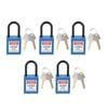 5 Satz 38mm Lockout Tagout Schloss Nylon Langlebig Staubdicht Isoliertes Sicherheitshängeschloss mit Schlüssel