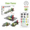 Magnetic Building Blocks & Electric Track Car City Set: Stained Glass Educational Toy for Kids