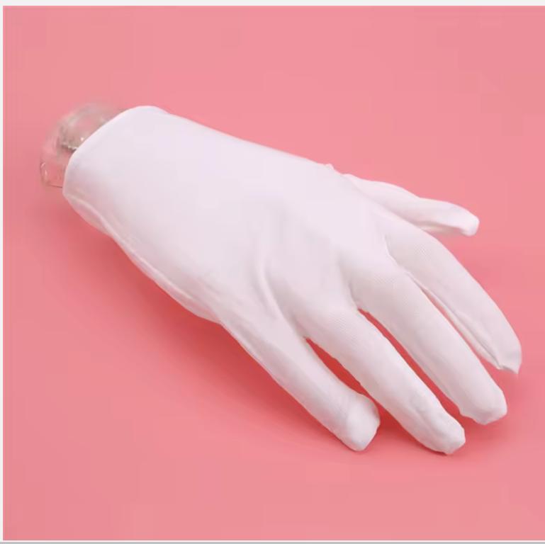 10 Par Vita Arbetsförsäkring Bomullstyg Tunna Etikettinspektionshandskar