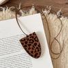 Leopard Print Eyeglasses Storage Bag Durable Pu Leather Hanging Neck Pouch Multifunctional Simple Design Eyeglass Chain Necklace