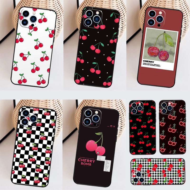 Cherry Pattern Case For Samsung Galaxy S26 S23 Ultra S20 S21 S22 S24 S25 Plus S10 S25 FE Back Cover Shell