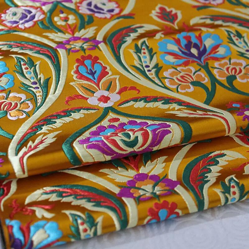 100x70cm Handgefertigter Jacquard-Brocade-Stoff mit Gänseblümchen Chinesischer Satin-Seiden-Brocade-Jacquard-Blumenmaterial Vintage Kostüm Kleid Nähen