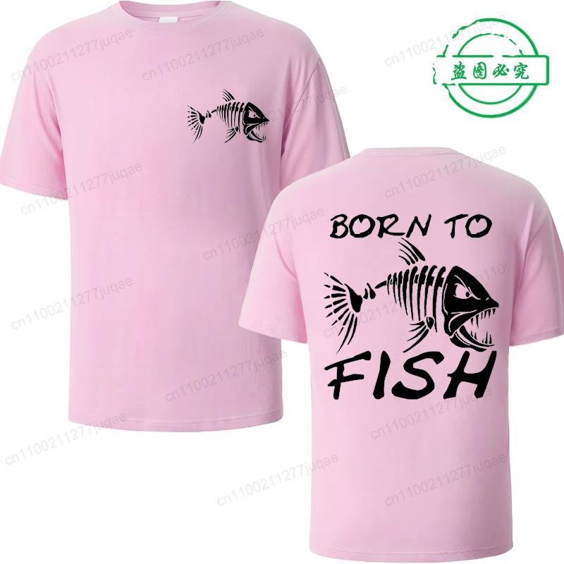 

Футболки с графикой рыбалки Born To Fish, забавные мужские футболки с коротким рукавом, модные повседневные футболки Харадзюку, мужские брендовые футболки 4XL