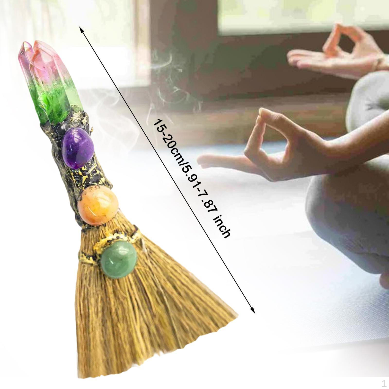 

Мини метла ремесло ведьма волшебник декор реквизит украшение дома искусственный кристалл вечеринка Multi Color A