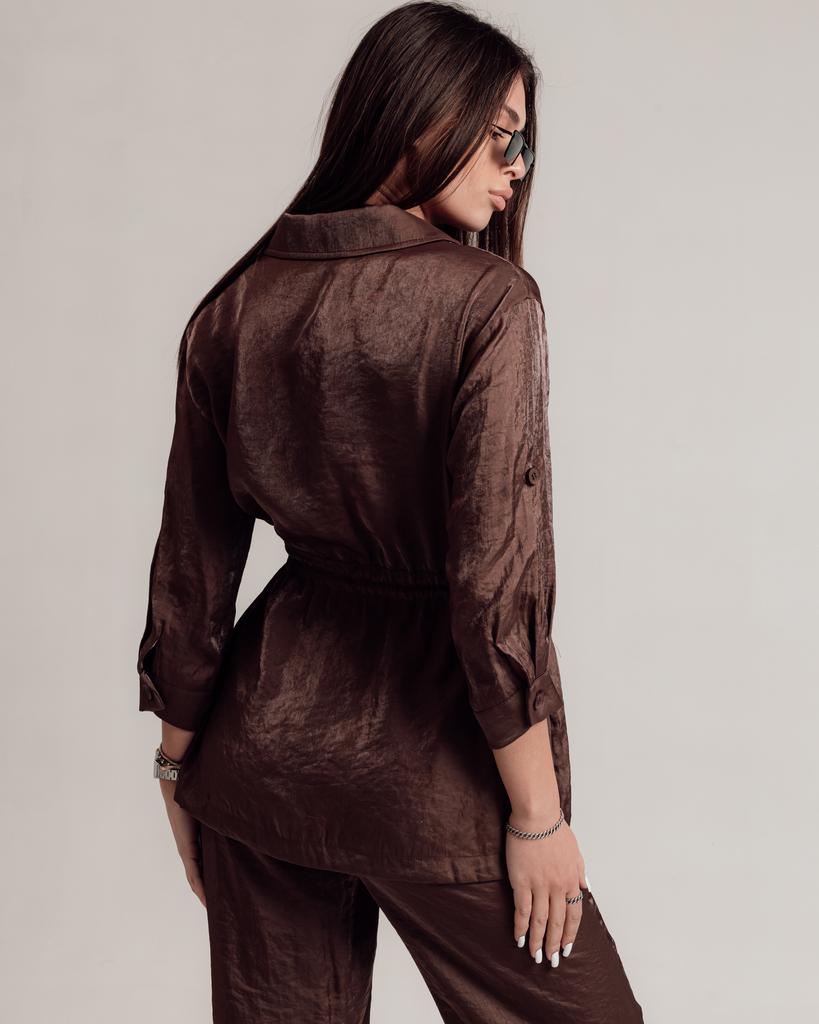 Women's Suit Sandrom 9830 S (36) Chocolate (shirt, Trousers)