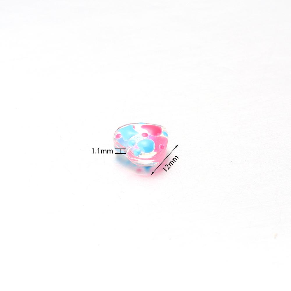 5pcs Heart Glass Beads Colorful Hand Painted Lampwork Loose Beads for Jewelry Making DIY Necklace Bracelets Earrings Accessories