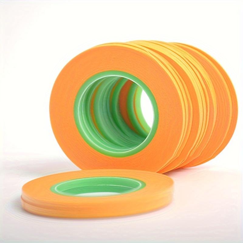 18m/70.92in High-Adhesion Model Painting Tape - Ultra Fine, No-Residue, Hand-Tearable Masking & Covering Tape for DIY Projects, Orange with Green Core