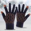 Thick Velvet Gloves for Warmth Men's Gloves for Winter Jacquard Knitting Gloves Touch Screen Cold Resistant Gloves