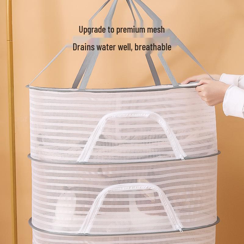 Foldable Multifunctional Air-Drying Net & Basket - Insect-Proof and Windproof for Clothes and Fish Fillets