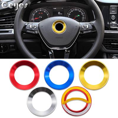 Car Interior Steering Wheel Emblem 3D Sticker Styling Aluminium Alloy Sticker Case For  G/olf 6 7 P/olo C/C T/iguan V/W