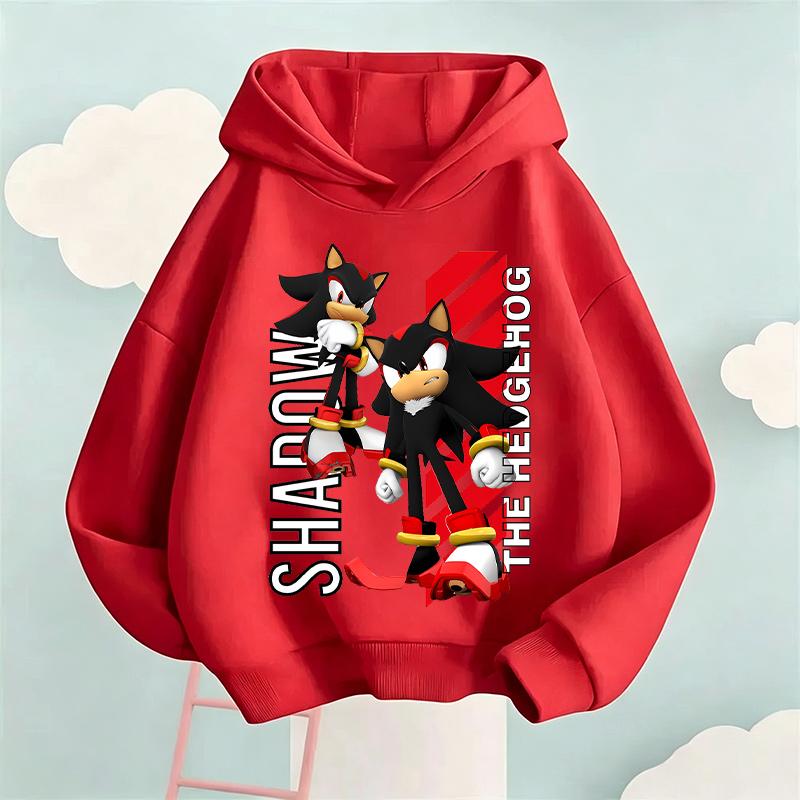2026 Hoodie Boys Girls Cartoon Kids ShadowSonic Hedgehog Character Pullover Sweatshirt 2026 Long Sleeve Casual Top Children 4-13yrs