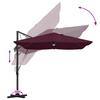 Sun Umbrella Bordeaux Red 351 X 250 X 253 Cm