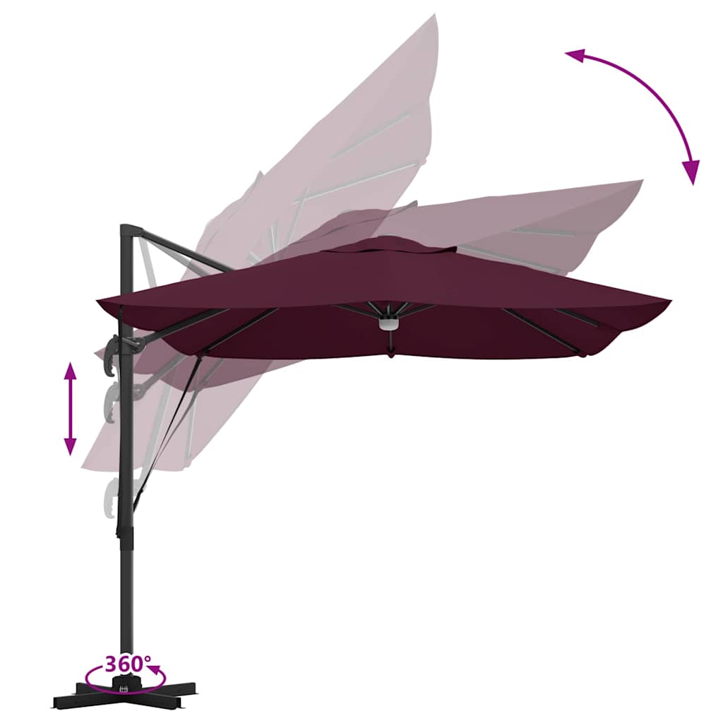 Sun Umbrella Bordeaux Red 351 X 250 X 253 Cm