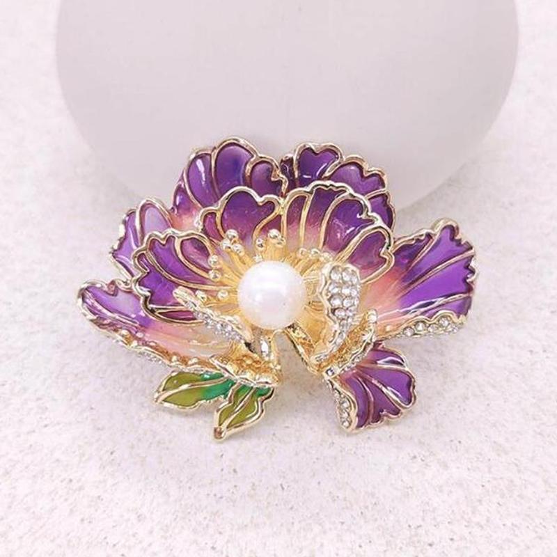 

Броши в китайском стиле с эмалевыми цветами пиона для женщин, для одежды, пальто, аксессуары для вечеринок, подарки