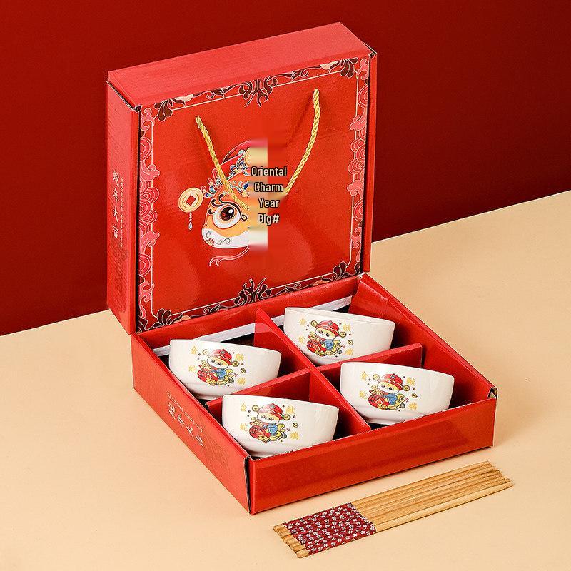 Business Gift Box: Wedding, Souvenir Chopsticks & Bowl Set for Customers & March 8th Occasions