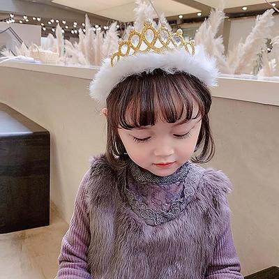 Festival Gift Cute Kids Plush Crown Children Hair Hoop Headband Hair Band Birthday Headwear