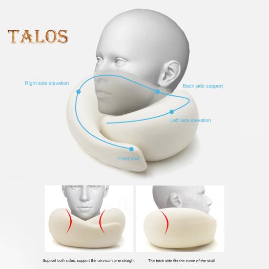 Travel Neck Pillow Aircraft Memory Foam Neck Support Cushion Adjustable Ergonomic Design Washable Neck Support Pillow