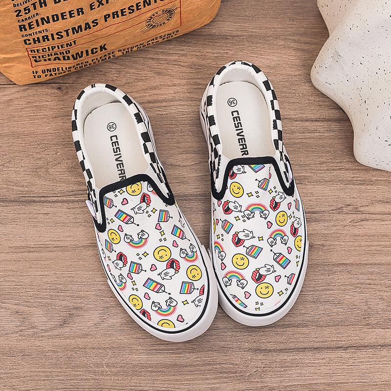

Women s Retro Plaid Canvas Slip-On Shoes - 2025 Summer Collection Size 35