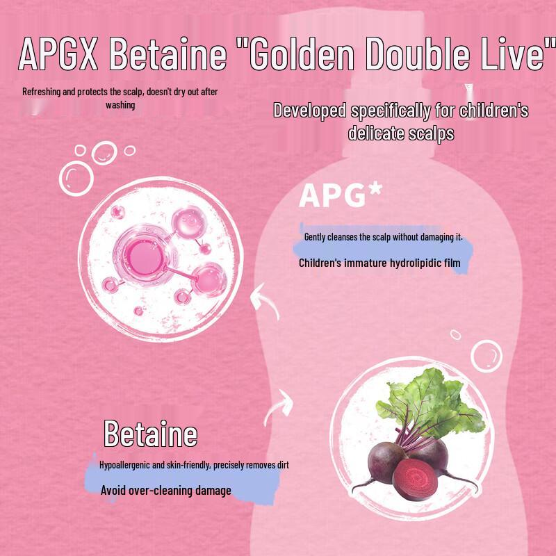 Pfirsichfarbenes Kindershampoo mit Schmetterlingsdruck