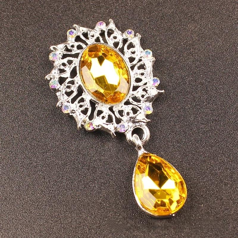 5 st Vattendroppar Brosch Tillbehör Kläddekoration Glittrande Kristall Syknapp Legering Strass Hänge