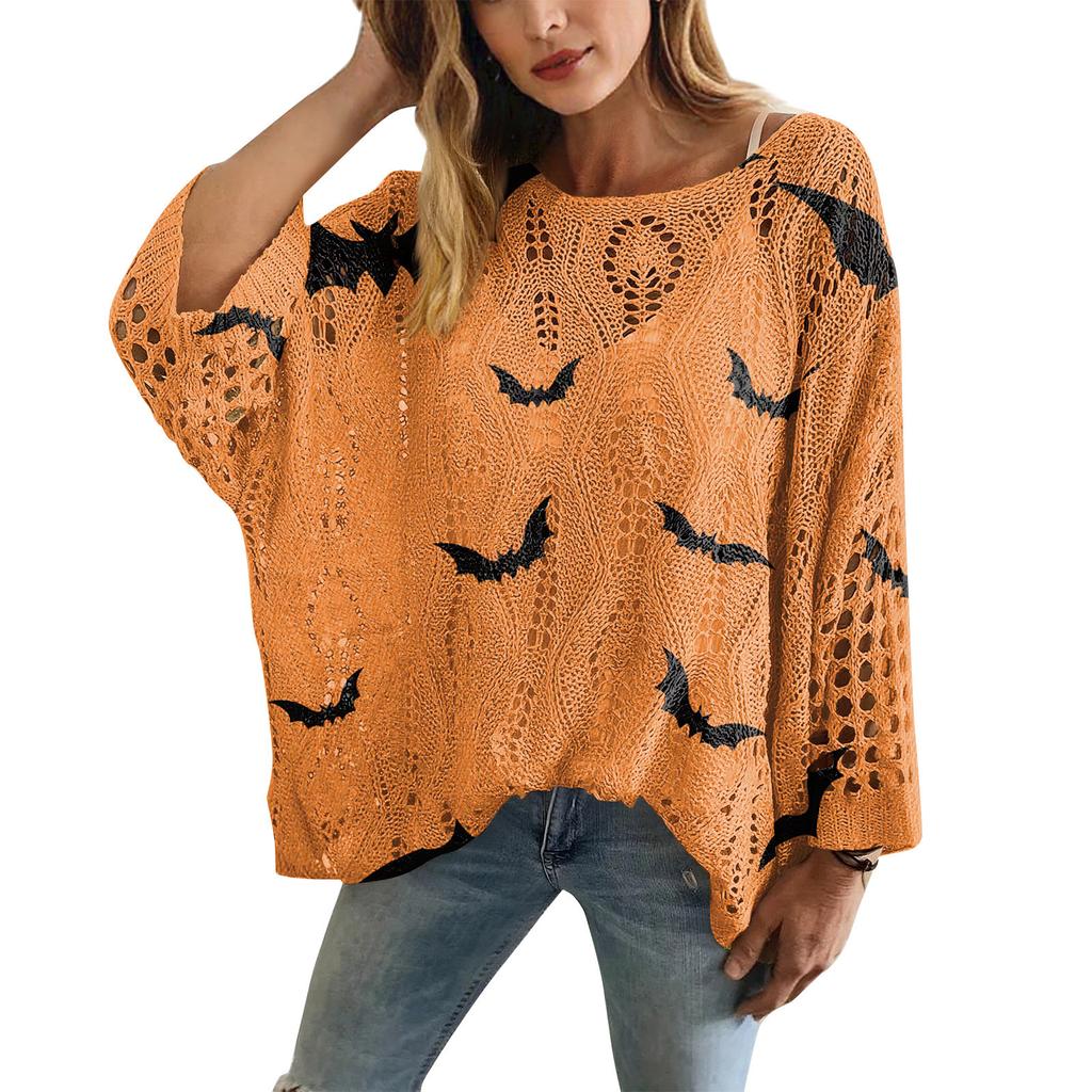 XY-LK01-Pullover hollow blouse 3D printed sweater spring and summer new