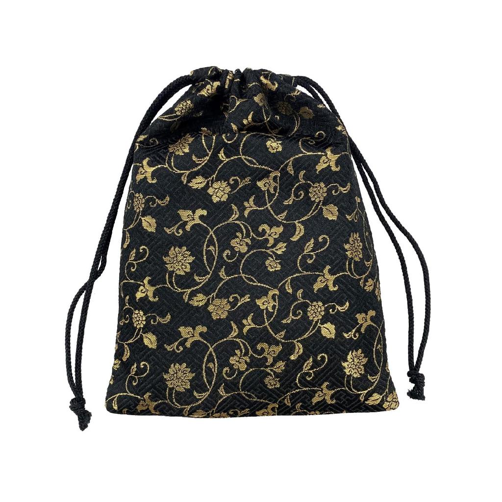Ancient Goshuincho Bag x 26 Small Item Drawstring Bag for Goshuincho Made in Japan with Gold Brocade and Nishijin Weave from Kyoto (19 cm) - Case,