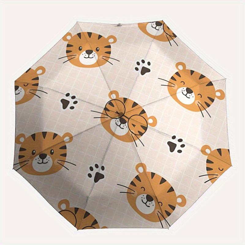 1pc Tiger Paw Automatic Open/close, All-Season Portable Folding Umbrella, Travel, Everyday, Formal Events - Compact Luxury Parasol, Outdoor Accessory,