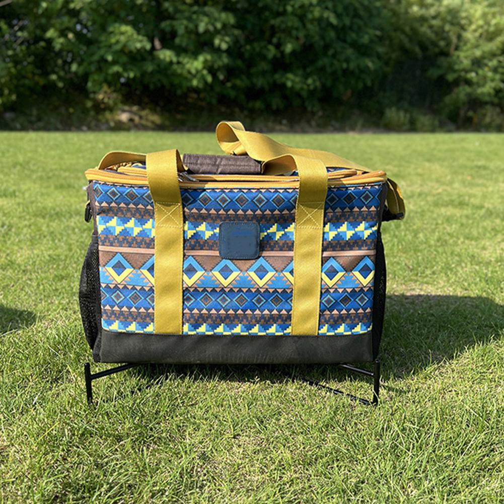 Multifunctional Camping Foldable Portable Storage Bin Ice Bucket Holder Heavy Duty Trash Bag Bracket for BBQ Outdoor Cooking