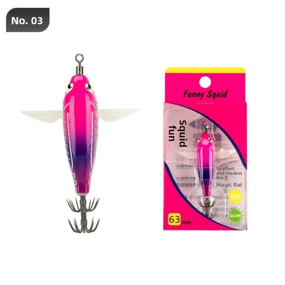 Shrimp 9.5cm 10g Cuttlefish Squid Lure Horizontal Hard Bait Squid Jig Glow Shrimp Squid Hook Night Fishing