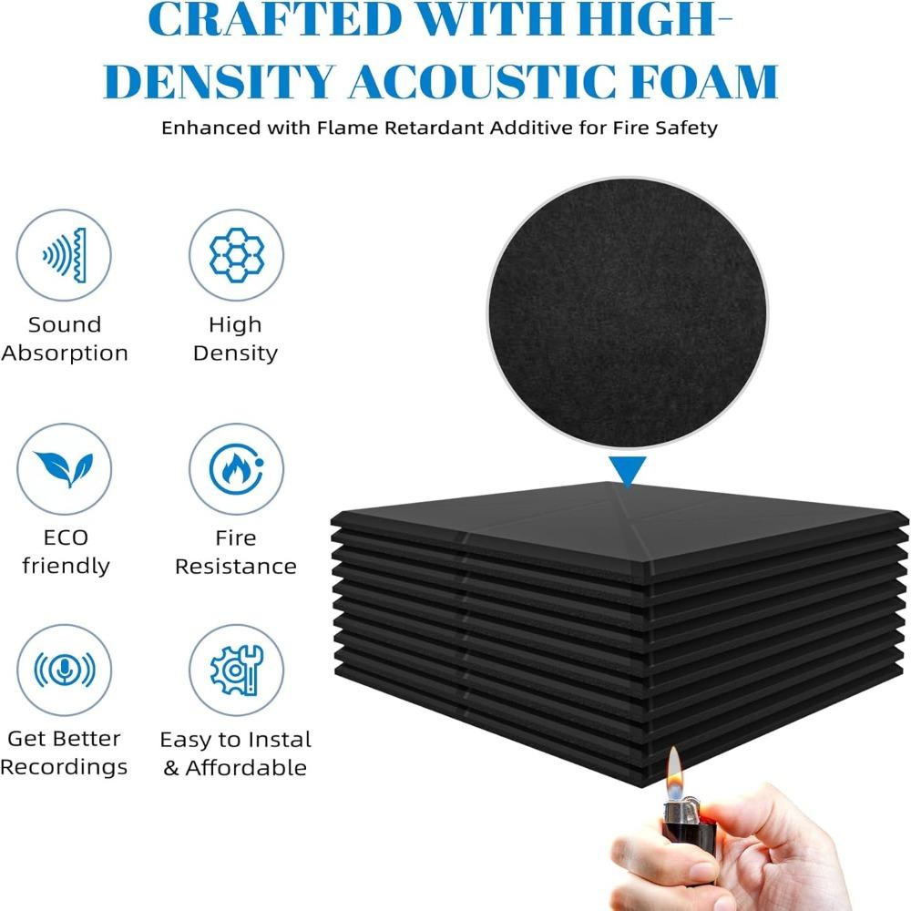 1pcs Self-Adhesive Acoustic Felt Panels Soundproof Square Wall Stickers Eliminate Echoes Absorb Noise Foam Panels