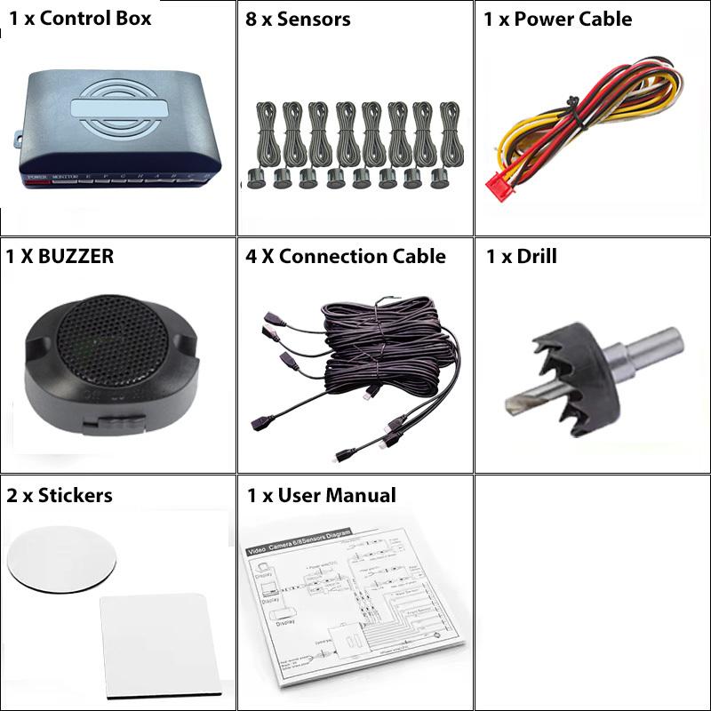Car Parking Sensor Backup Radar Reversing Assistance Aid Kit with Audio Buzzer Alarm Parking Radar System Car Parking Sensors