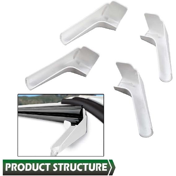 GRAND ORANGE RV Rain Gutter Spouts Long Version Left and Right 3 1/2" Long 4pcs White Gutter Spout