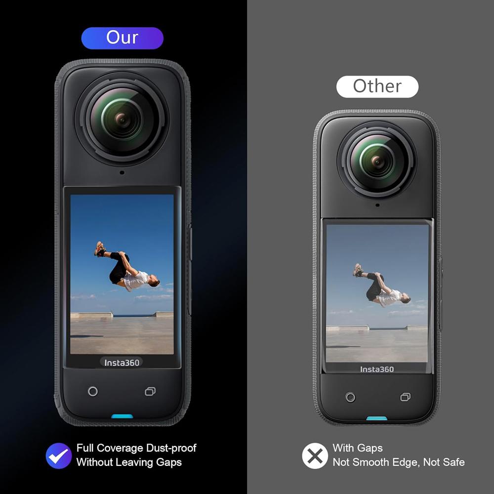 Film protector ecran 9H Curbat HD Film din sticlă securizată Afișaj LCD ultra subțire pentru accesorii camerei de acțiune Insta360 X4