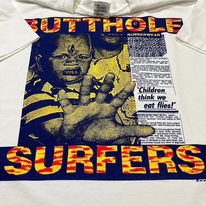 Vintage 1993 BUTTHOLE SURFERS Children Think We Eat Flies T-shirt REPRINT