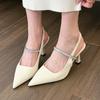 2025 Ladies Shoes Slingbacks Women's High Heels New Crystal Dress Best Seller Sexy Slip-on Closed Toe Sandals Zapatos