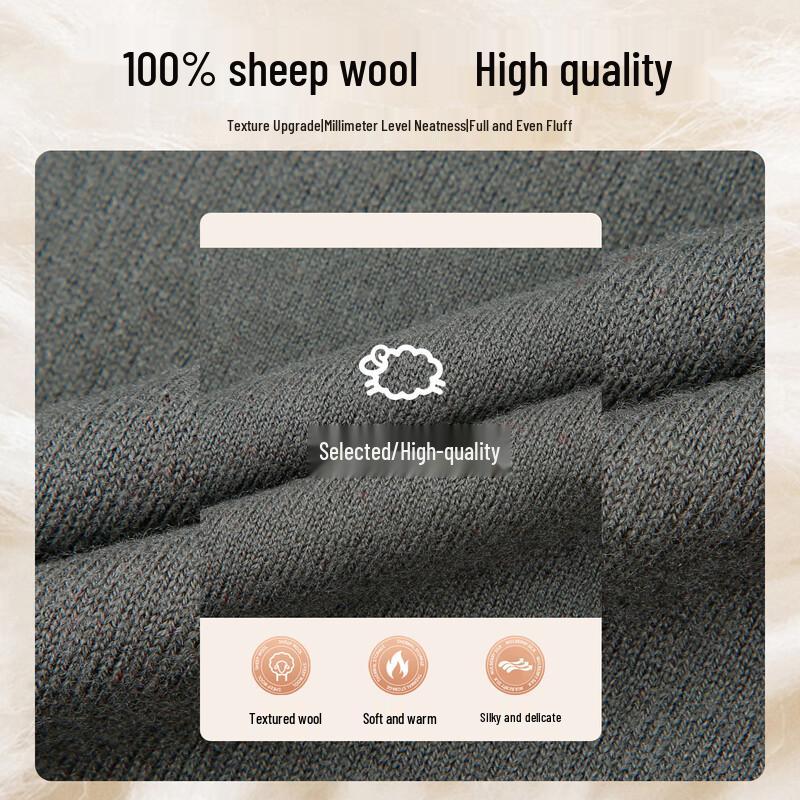 Men's 100% Wool Quarter-Zip Stand Collar Sweater