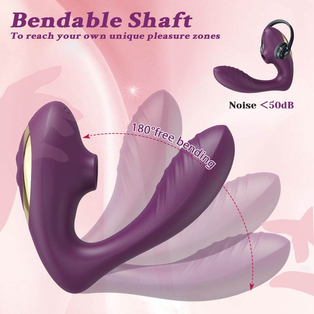 Clit Sucker Vibrator for Women Vagina G-Spot Vibrator Clitoris Nipple Stimulator Female Masturabtor Adult Goods Sex Toy for Women 180° Transformation