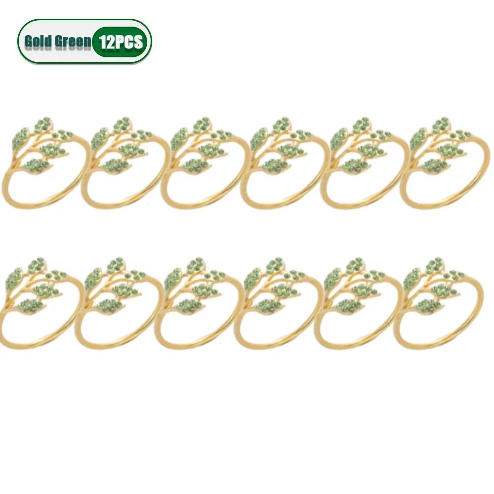 Green Leaf Napkin Rings Durable Metal Design Reusable and Easy To Clean Ideal for Weddings Parties and Holiday Celebrations