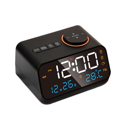 Réveil numérique avec grand écran LED, variateur d'intensité de 0 à 100 %, radio FM, minuterie de mise en veille, machine à sons double