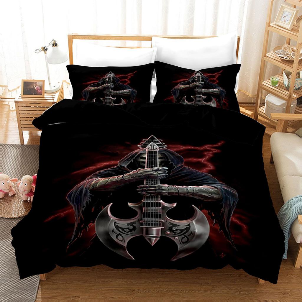 3D Digital Printing Kit Three-Piece Quilt Cover Sheet Skeleton