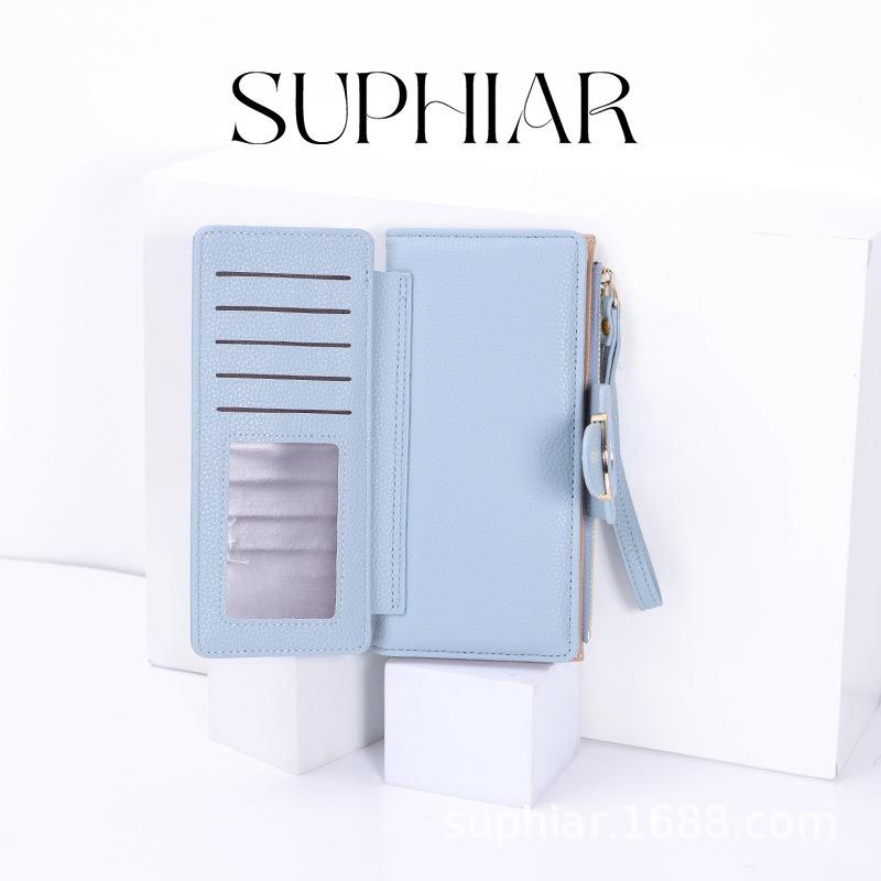 Multi-color, Multi-card Position, Large-capacity Wallet, Women's Hand Holds the New Girls' Card Bag, Wallet Type, Buckle Long Wallet.