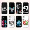 67 S-Six Seven Viral Slang  Phone Case For Samsung Galaxy A73,A72,A71,A70,A53,A52,A51,Others Soft Black Shell