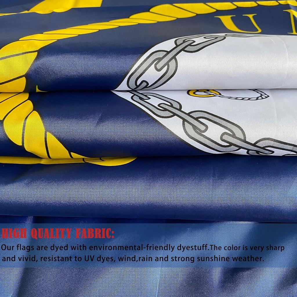 Navy Emblem Military Flag 4x6 Outdoor Double Sided- Heavy Duty 3ply United States Navy Naval Flags Super Durable USN Flags 4 Rows Stitched Edge