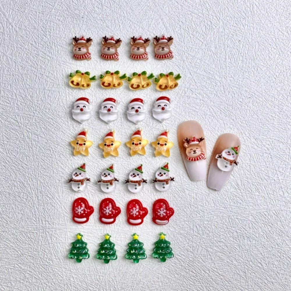 10Pcs Cute Christmas Nail Art Decoration Mini Nail Parts Accessories Nail Art Ornaments  Women