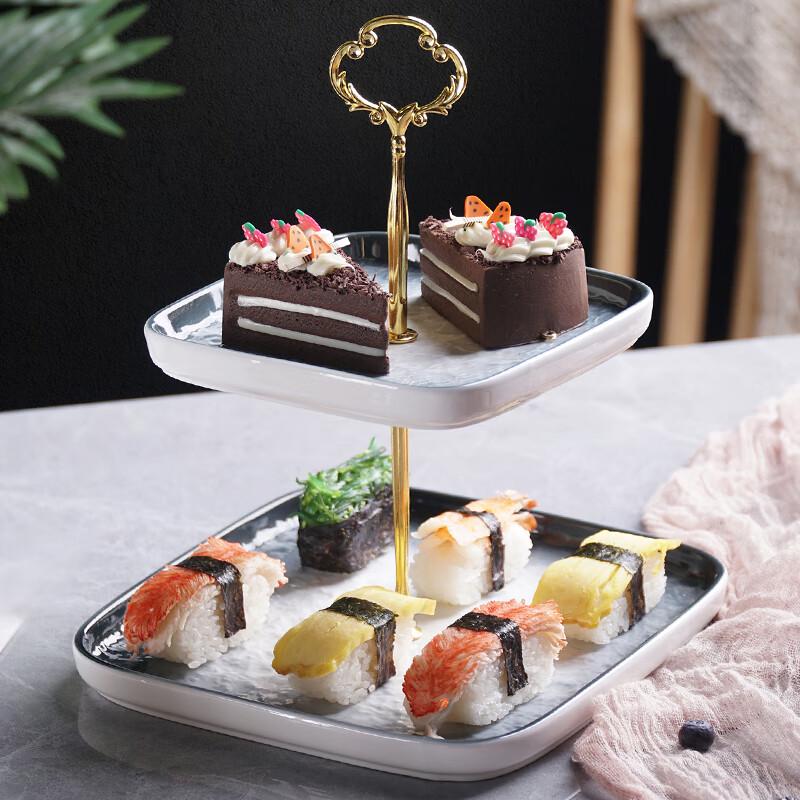 Nordic Light Luxury Ceramic Tiered Serving Platter