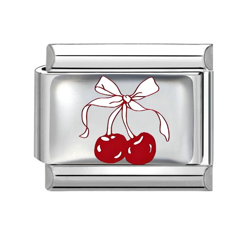 

Coconut Mushroom Strawberry Bow Butterfly Pine Cone Italian Charm Link Fit 9MM Stainless Steel Bracelet Making DIY Y2K Jewelry
