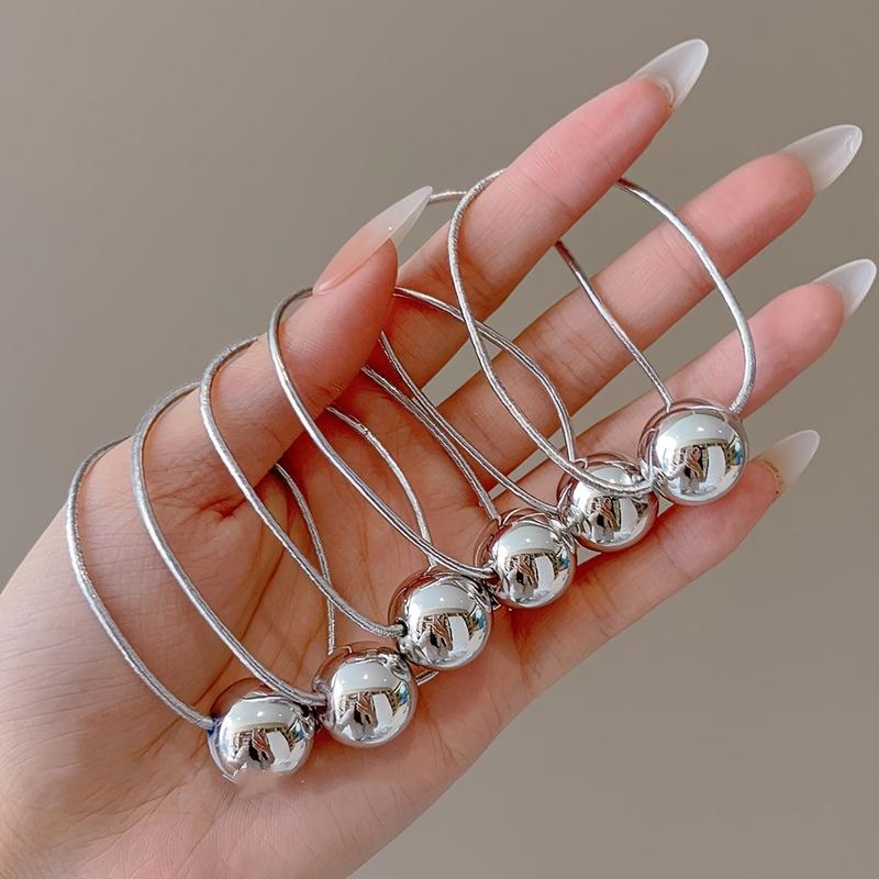 

4Pcs Ultra-Shiny Ball-Tip Hair Ties, High Elastic Gold Silver Hair Accessories серебряный