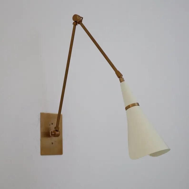 Mid-Century Modern Style Brass Wall Sconce, Adjustable Wall Lamp For Your Home