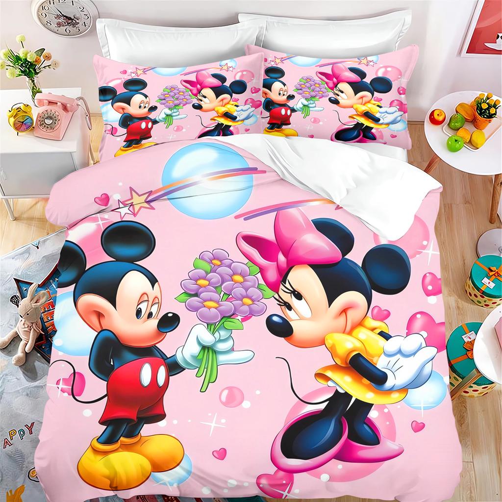 Mickey Mouse Cartoon Minnie Quilt Cover Cute Printed Children Soft Breathable Bedding Custom Made Home Baby Bedroom Comforter