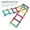 Birds Swing Toys, Parrots Chewing Hanging Perches with Bells Toys for Love Birds Budgie Macaws Cockatiels Parakeets African Grey